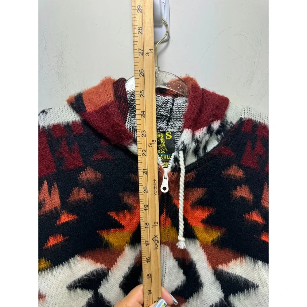 Tejidos Reminahui Native‎ Tribal Cabincore Sweater Hoodie Cardigan M Multicolor